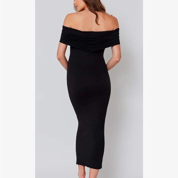 Chic Black Strapless Maternity Dress - Picture 5 of 7